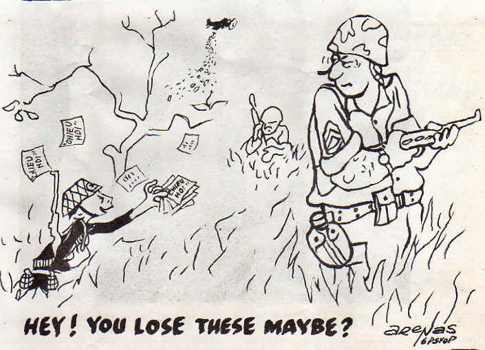 Tranh vẽ của lính Mỹ về việc rải truyền đơn kêu gọi chiêu hồi. Posted by Admin ĐN