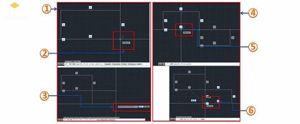 Lệnh bắt điểm trong AutoCAD: Mid Between 2 Points 
