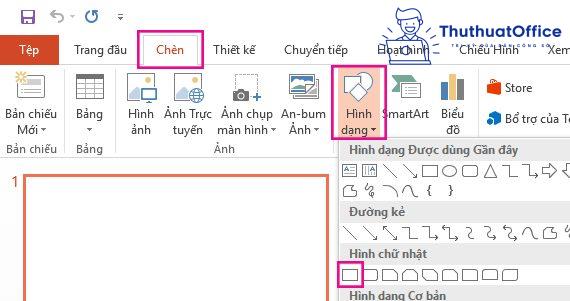 Tạo khung trong PowerPoint bằng Shapes