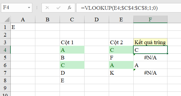 tim gia tri trung nhau o 2 cot trong Excel 04