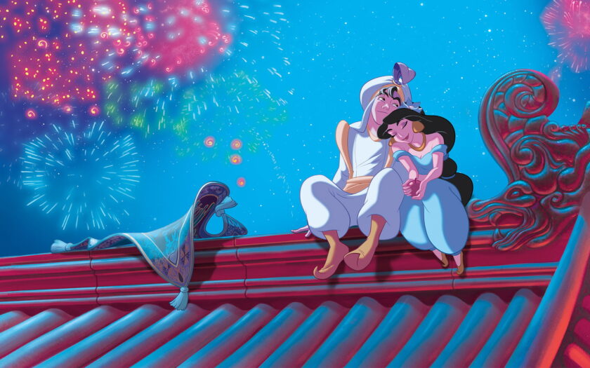 hình ảnh công chúa - công chúa Jasmine tình tứ cùng Aladdin