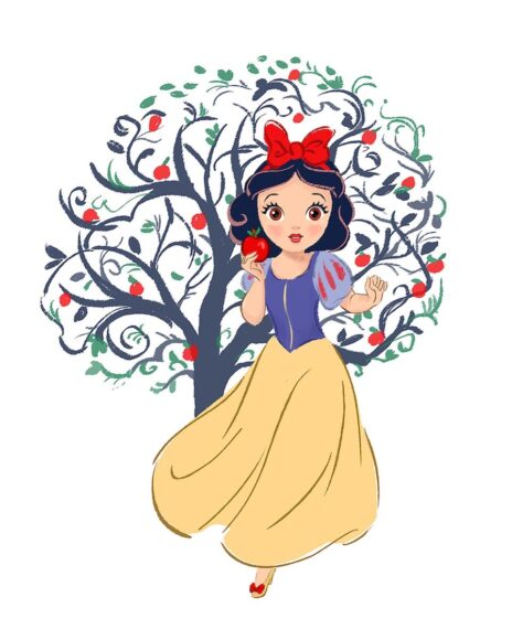 ảnh công chúa - nàng bạch tuyết bên cây táo đỏ