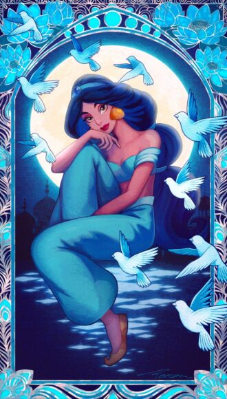 hình ảnh công chúa - Jasmine xinh đẹp mơ màng dưới ánh trăng tròn
