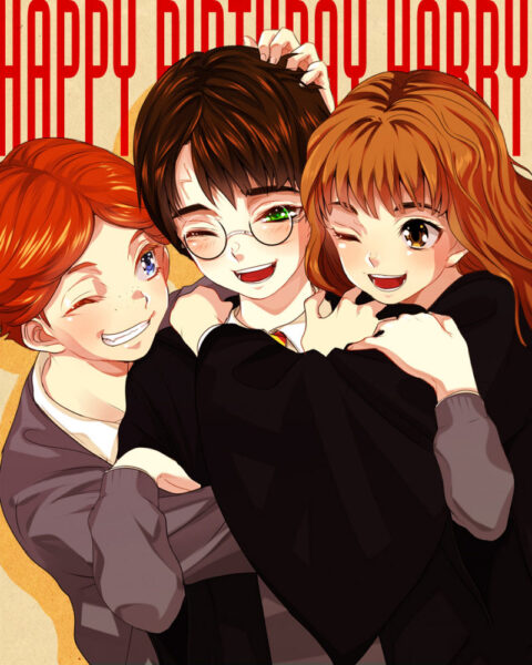 Hình ảnh Hary Potter và bạn bè anime
