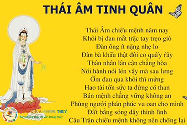 Tính chất của sao Thái Âm trong dân gian vẫn lưu truyền bài thơ