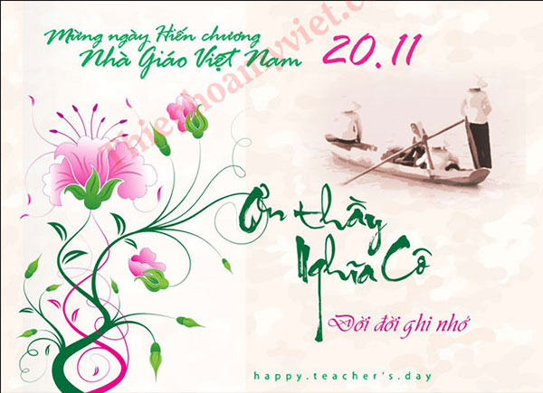 Gửi gắm lời chúc mừng ngày Nhà giáo Việt Nam vào những tấm thiệp