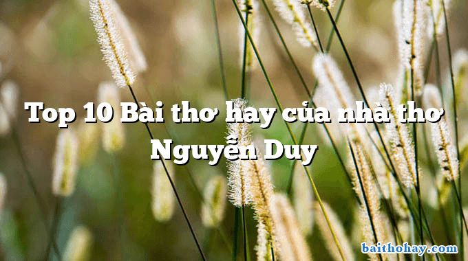 Top 10 Bài thơ hay của nhà thơ Nguyễn Duy