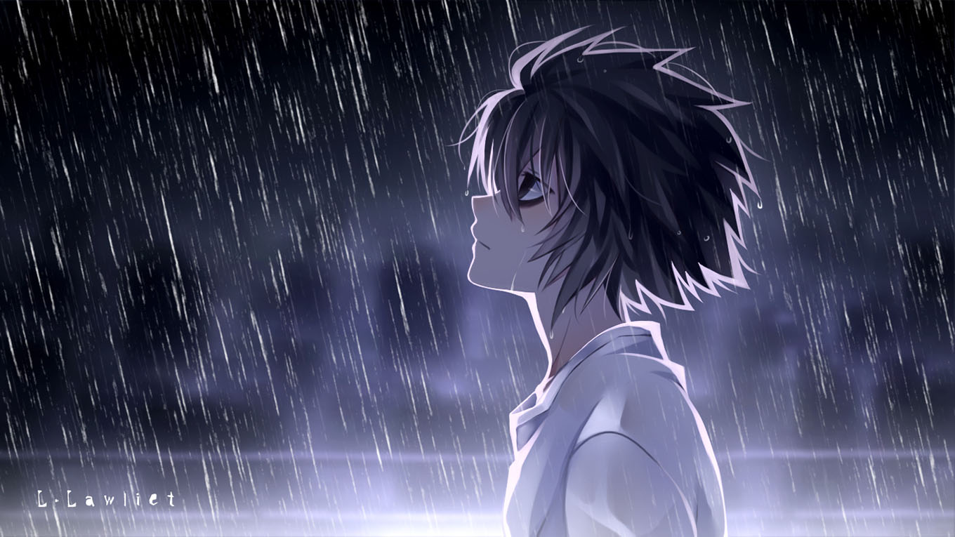 Hình Anime mưa thất tình cô đơn