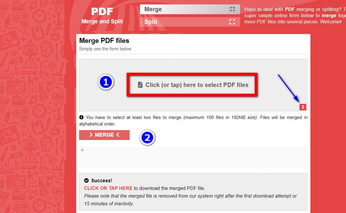 phần mềm nối file PDF Split and Merge