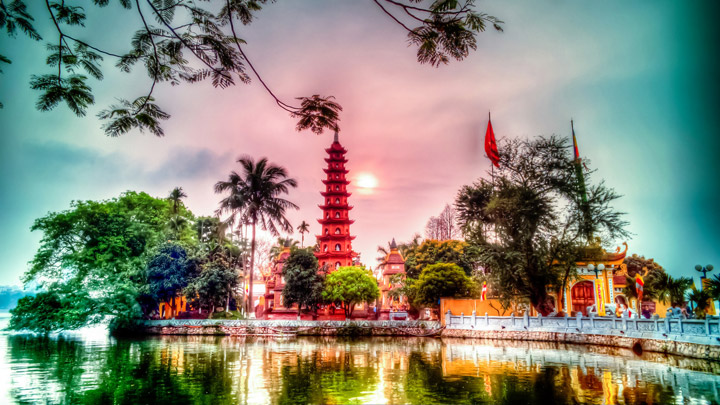 Chùa Trấn Quốc từng lọt top 16 ngôi chùa đẹp nhất thế giới. Ảnh Internet
