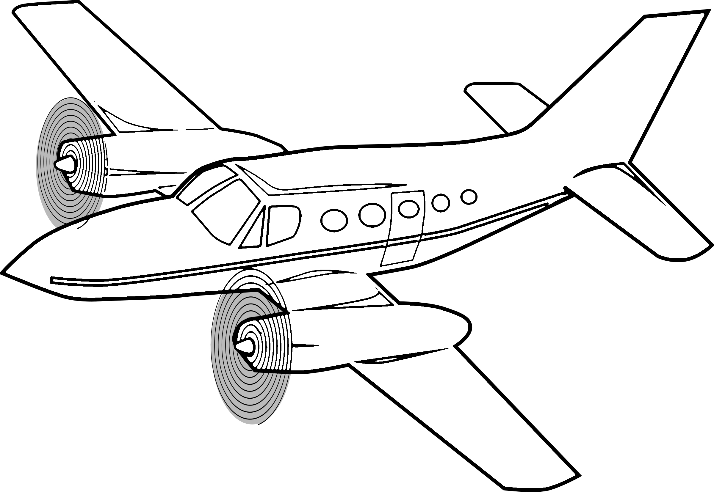 Hình tô màu máy bay đơn giản