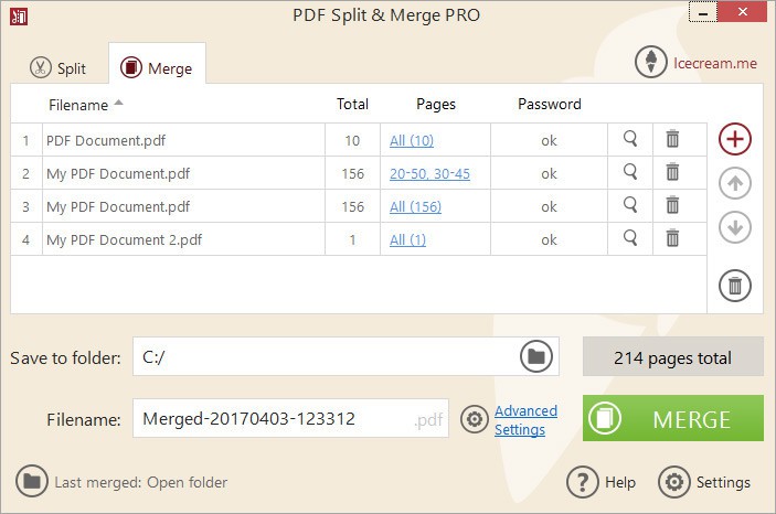 phần mềm nối file PDF Icecream PDF Split & Merge 2